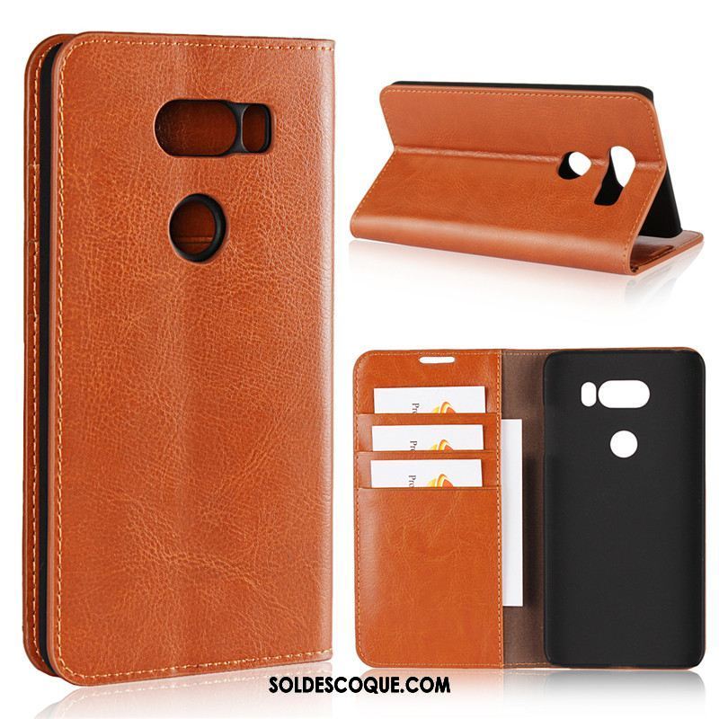 Coque Lg V30 Cuir Véritable Tout Compris Incassable Support Étui En Cuir Pas Cher