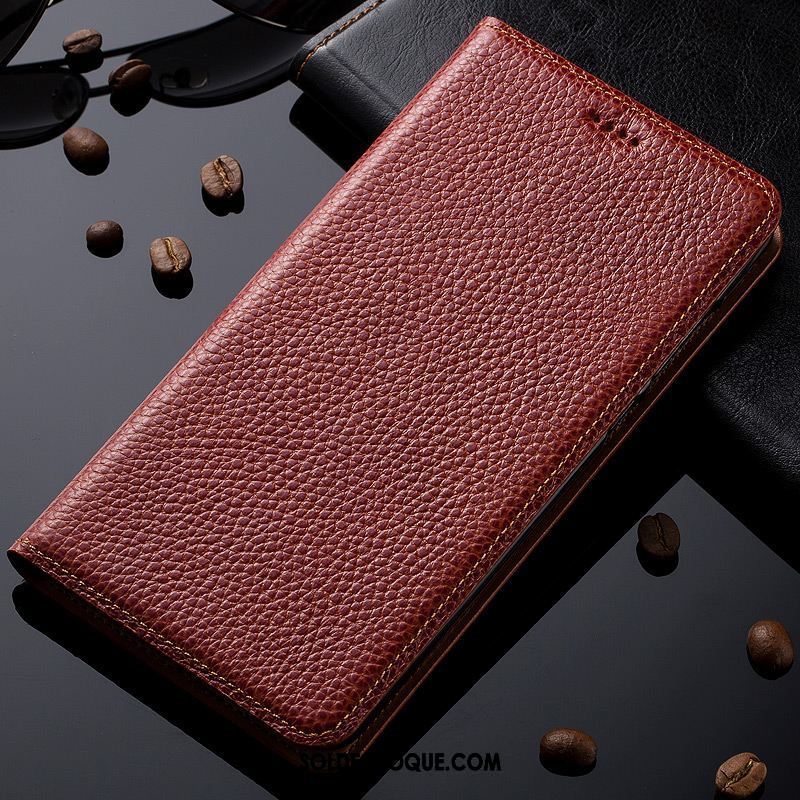 Coque Lg V30 Cuir Véritable Étui Rouge Modèle Fleurie Étui En Cuir En Vente