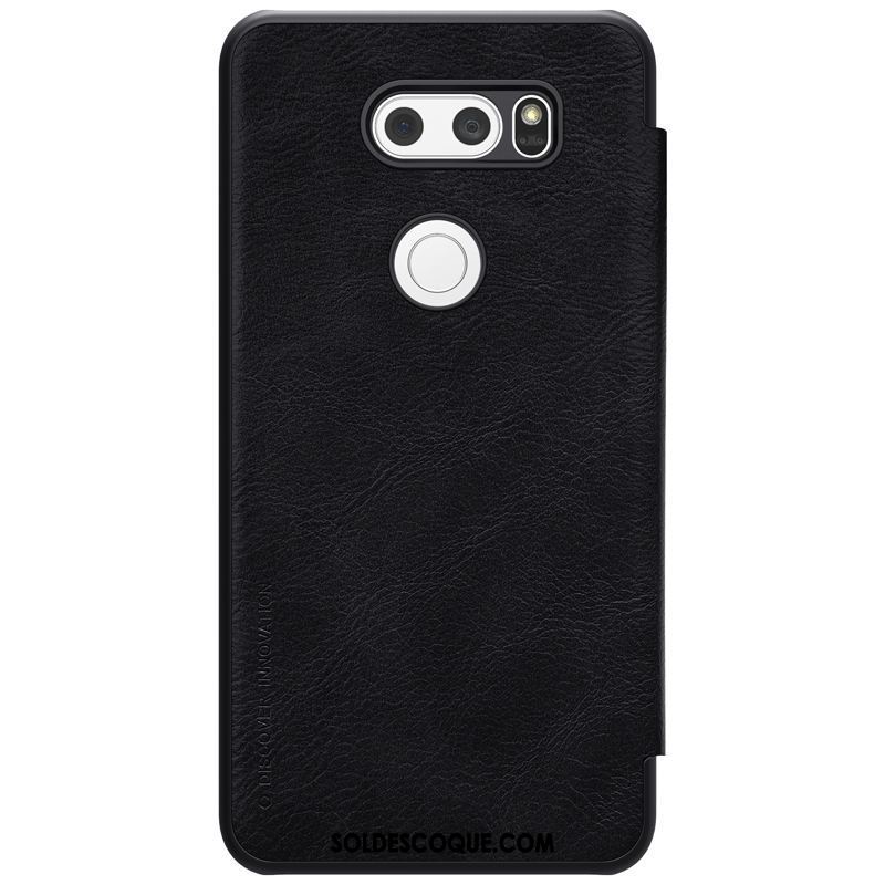 Coque Lg V30 Protection Business Étui En Cuir Rouge Or En Vente