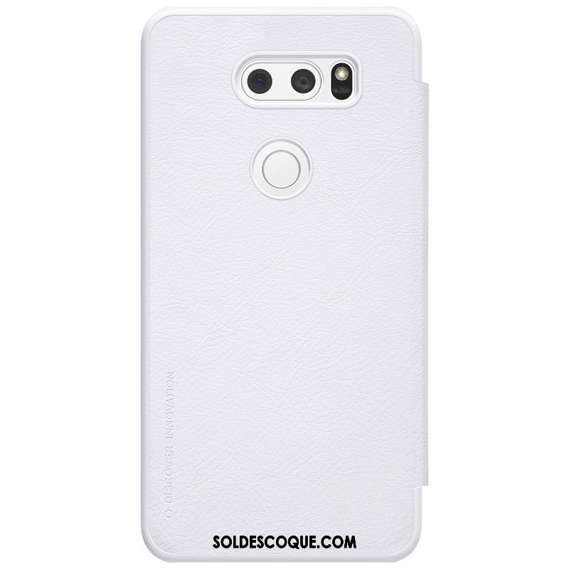 Coque Lg V30 Protection Business Étui En Cuir Rouge Or En Vente