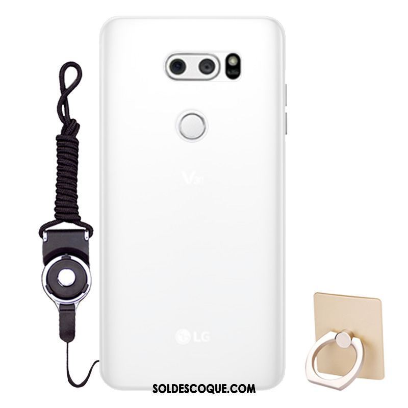 Coque Lg V30 Protection Étui Blanc Silicone Strass Soldes