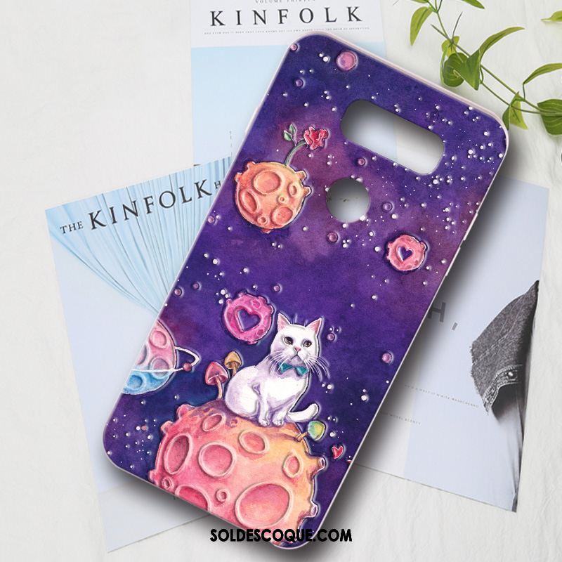 Coque Lg V30 Rose Dessin Animé Personnalité Protection Fluide Doux Pas Cher