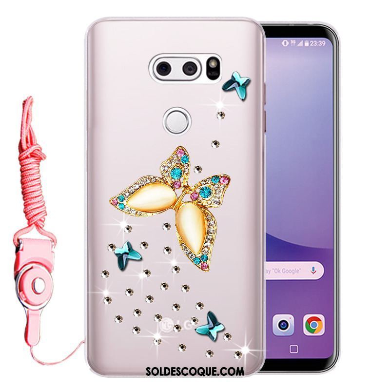 Coque Lg V30 Silicone Fluide Doux Rose Incassable Téléphone Portable Soldes