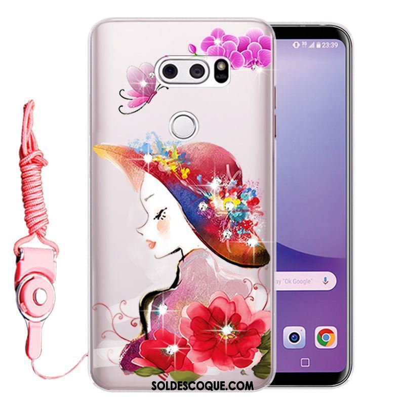 Coque Lg V30 Silicone Fluide Doux Rose Incassable Téléphone Portable Soldes