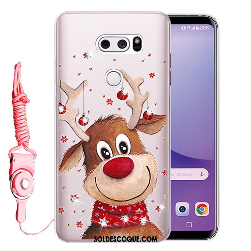 Coque Lg V30 Silicone Fluide Doux Rose Incassable Téléphone Portable Soldes