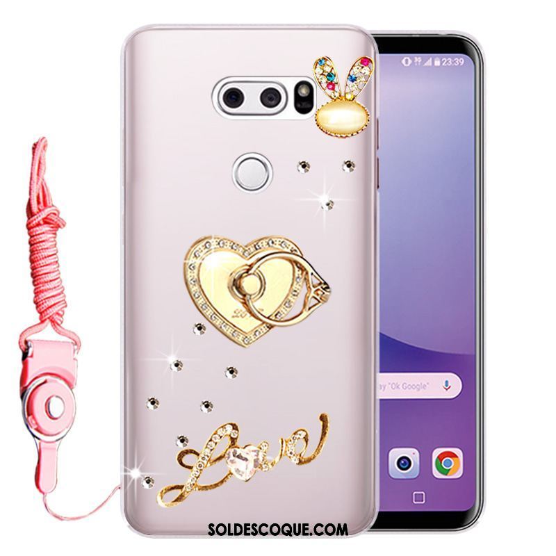 Coque Lg V30 Silicone Fluide Doux Rose Incassable Téléphone Portable Soldes