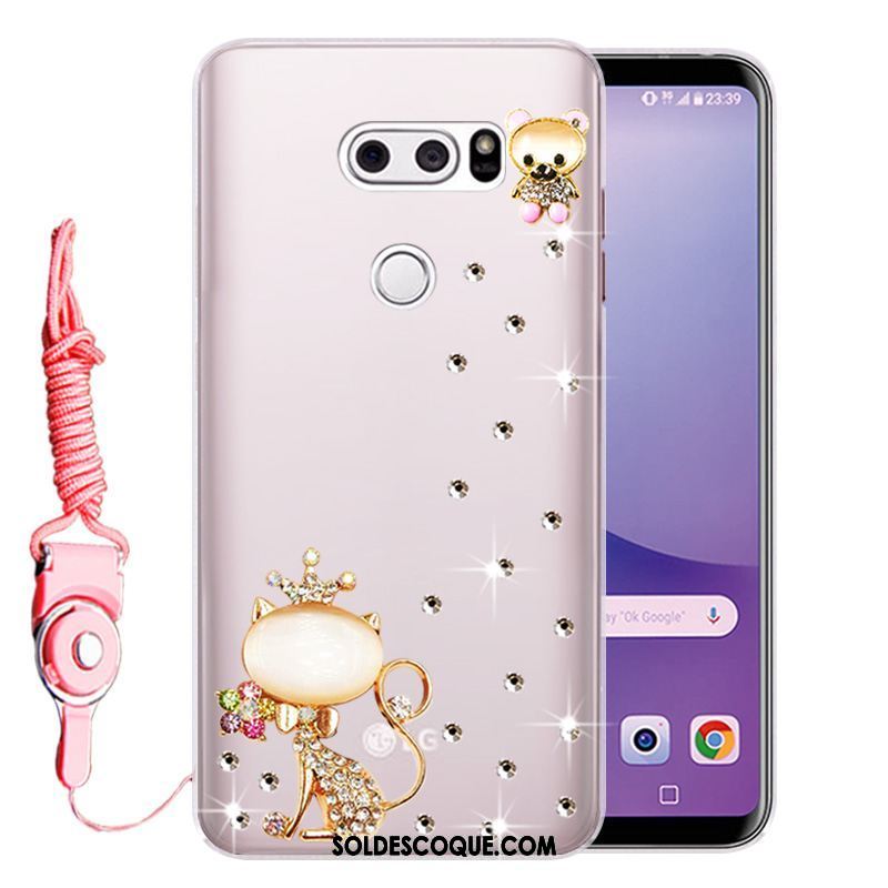 Coque Lg V30 Silicone Fluide Doux Rose Incassable Téléphone Portable Soldes