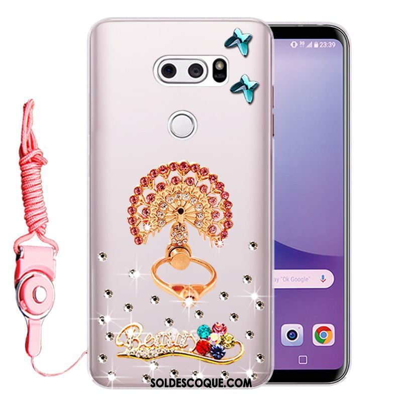 Coque Lg V30 Silicone Fluide Doux Rose Incassable Téléphone Portable Soldes