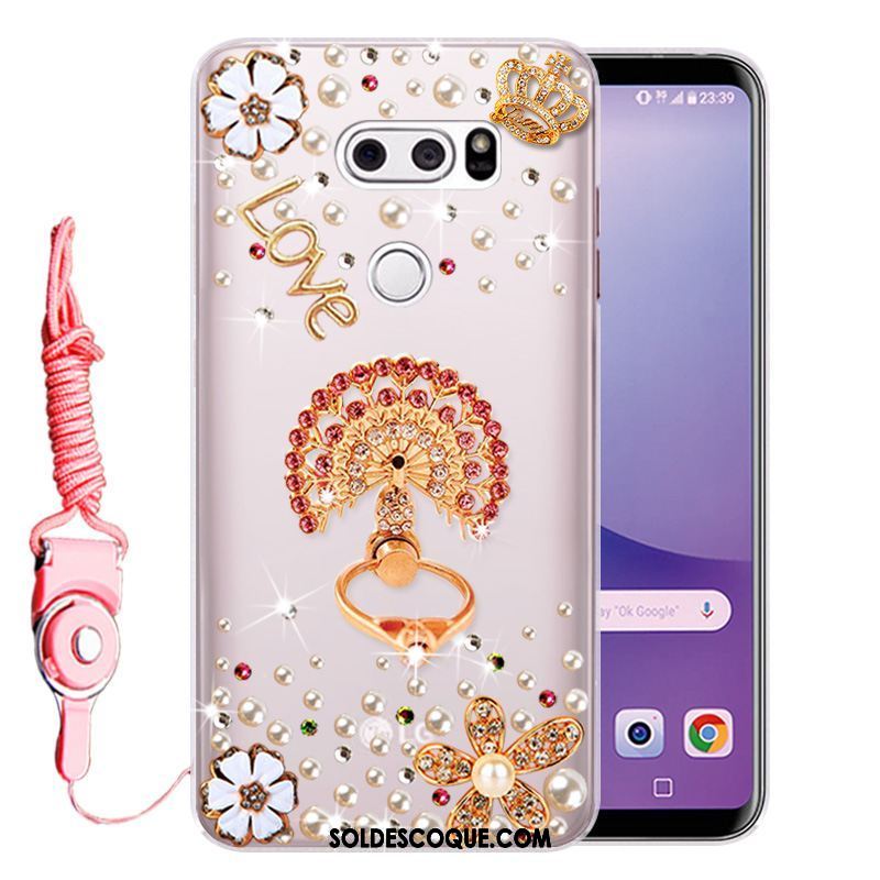 Coque Lg V30 Silicone Fluide Doux Rose Incassable Téléphone Portable Soldes