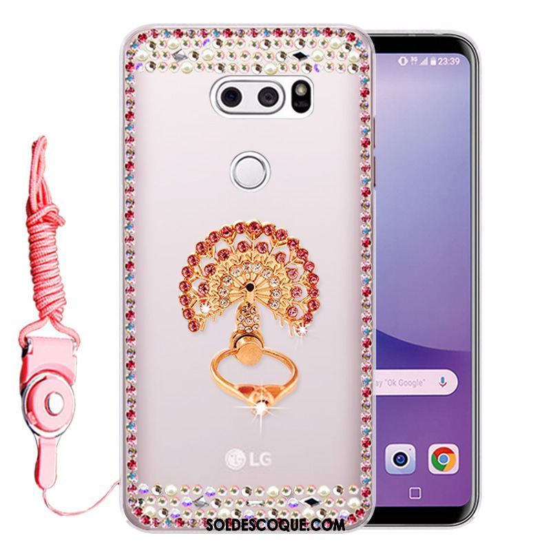 Coque Lg V30 Silicone Fluide Doux Rose Incassable Téléphone Portable Soldes