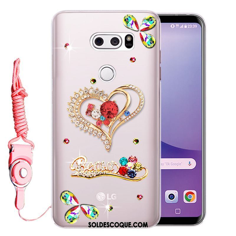 Coque Lg V30 Silicone Fluide Doux Rose Incassable Téléphone Portable Soldes