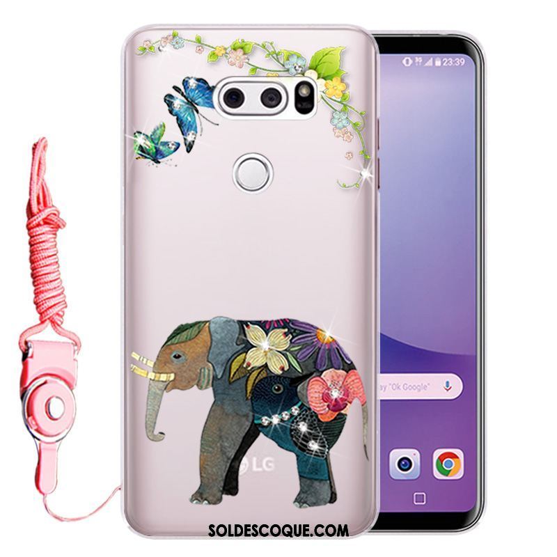 Coque Lg V30 Silicone Fluide Doux Rose Incassable Téléphone Portable Soldes