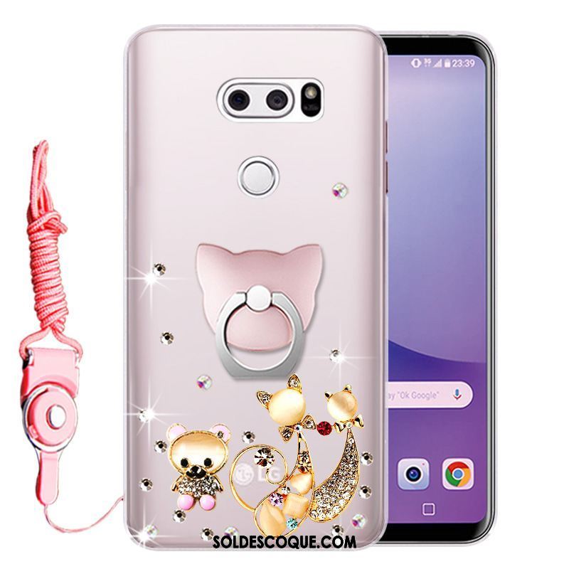 Coque Lg V30 Silicone Fluide Doux Rose Incassable Téléphone Portable Soldes