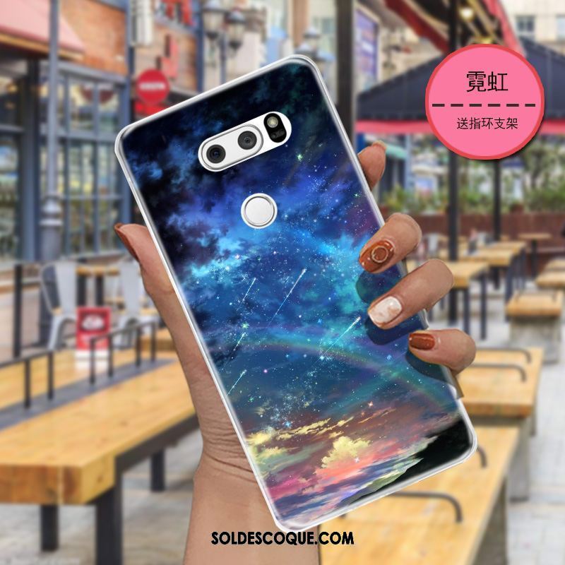 Coque Lg V30 Silicone Tendance Fluide Doux Net Rouge Étoile En Ligne