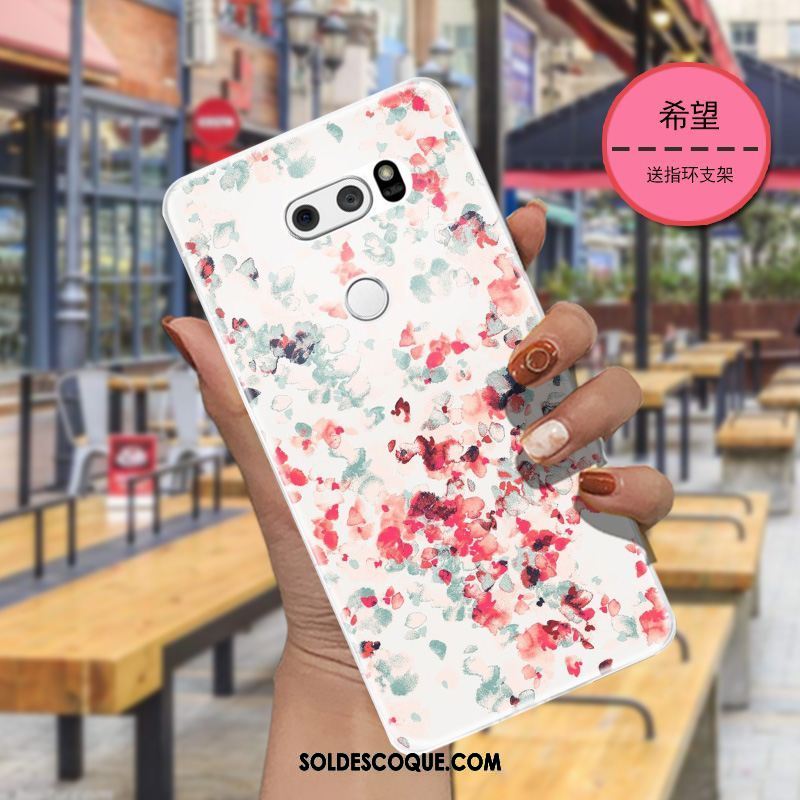 Coque Lg V30 Silicone Tendance Fluide Doux Net Rouge Étoile En Ligne