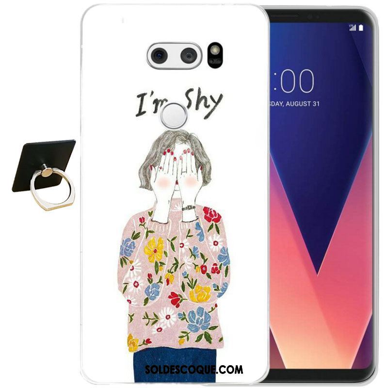 Coque Lg V30 Tout Compris Dessin Animé Protection Contre Les Explosions Gaufrage Silicone Pas Cher