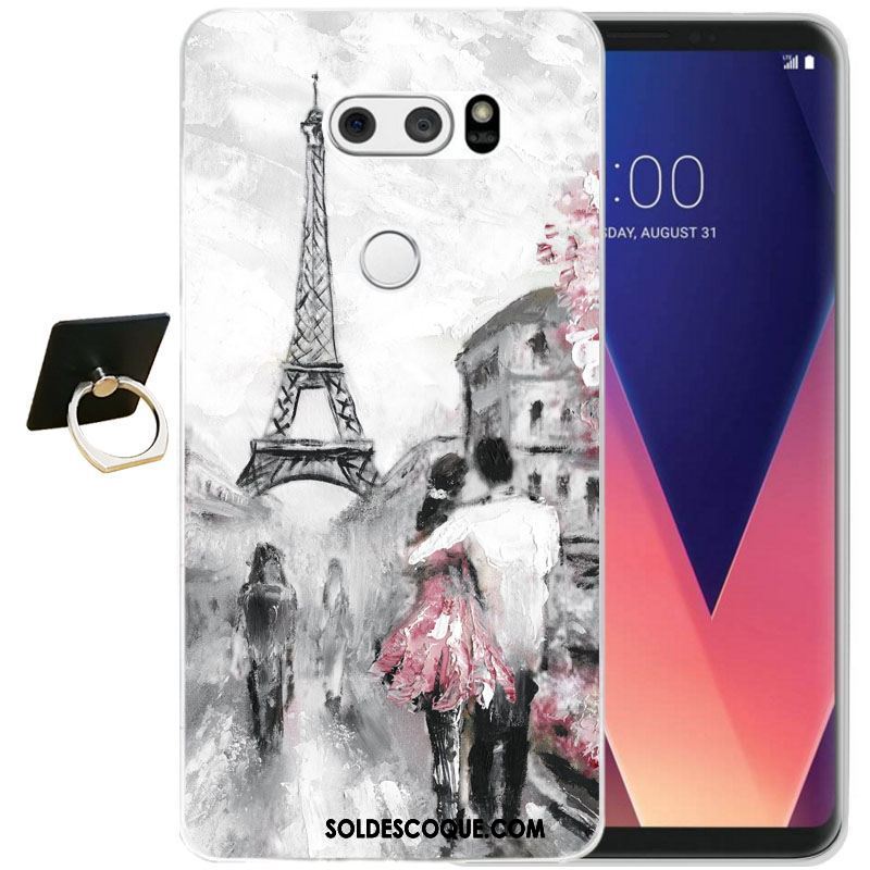 Coque Lg V30 Tout Compris Dessin Animé Protection Contre Les Explosions Gaufrage Silicone Pas Cher