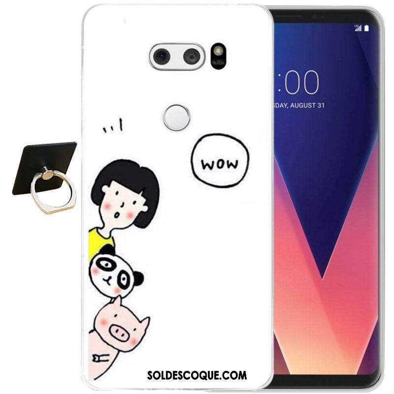 Coque Lg V30 Tout Compris Dessin Animé Protection Contre Les Explosions Gaufrage Silicone Pas Cher