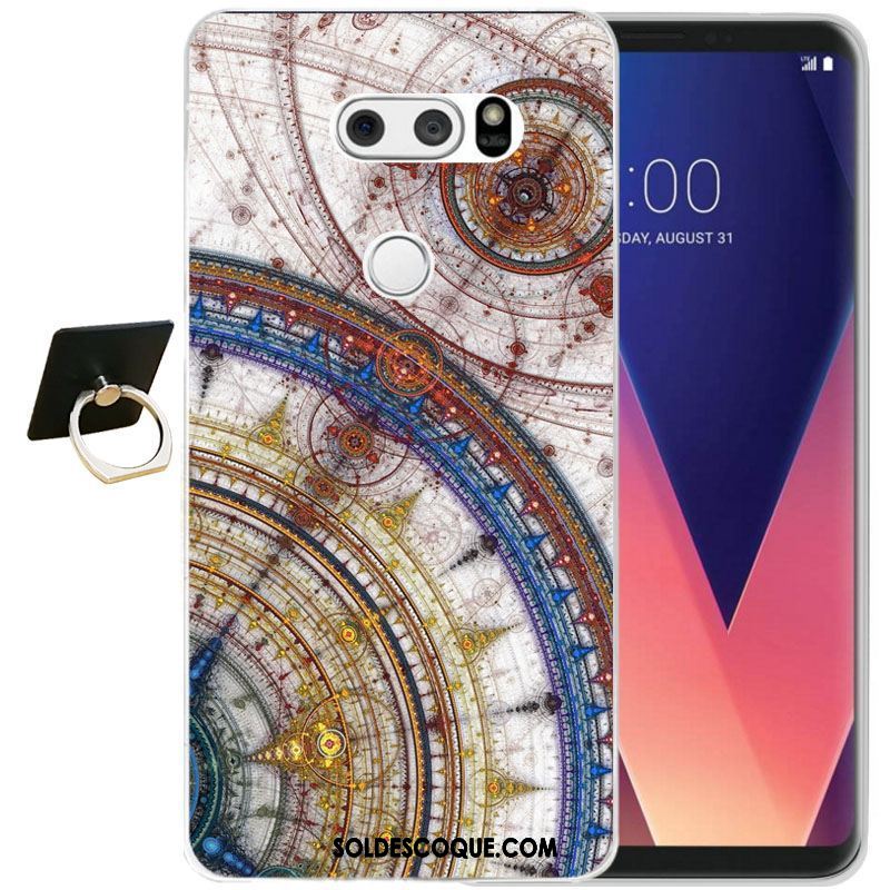 Coque Lg V30 Tout Compris Dessin Animé Protection Contre Les Explosions Gaufrage Silicone Pas Cher