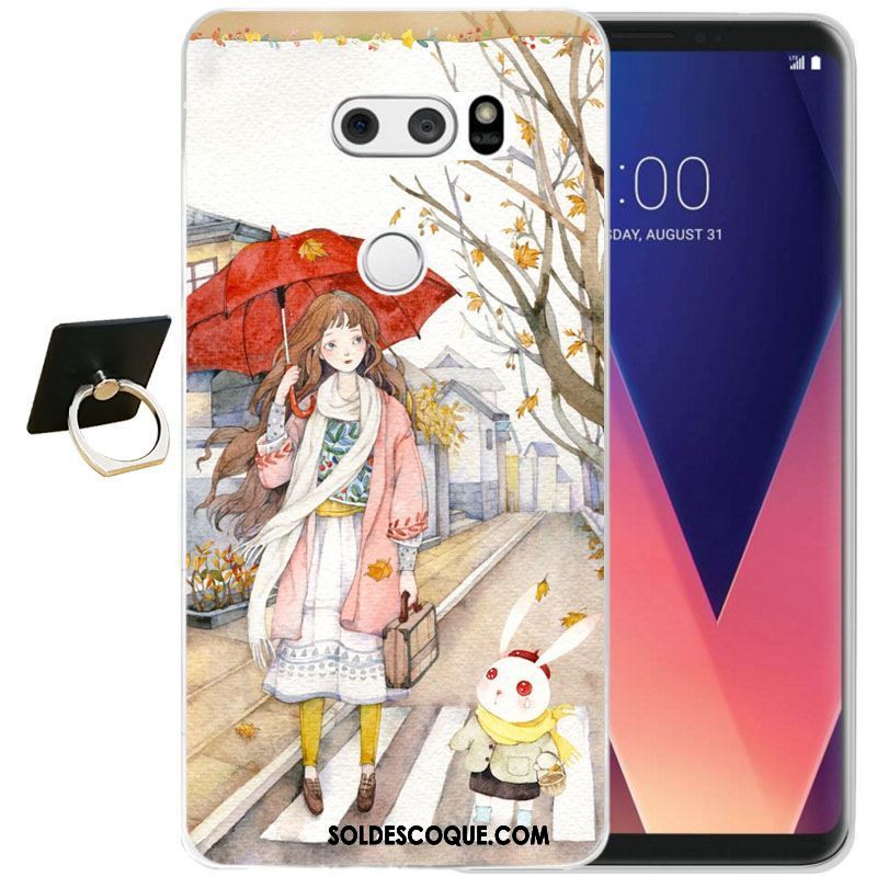 Coque Lg V30 Tout Compris Dessin Animé Protection Contre Les Explosions Gaufrage Silicone Pas Cher