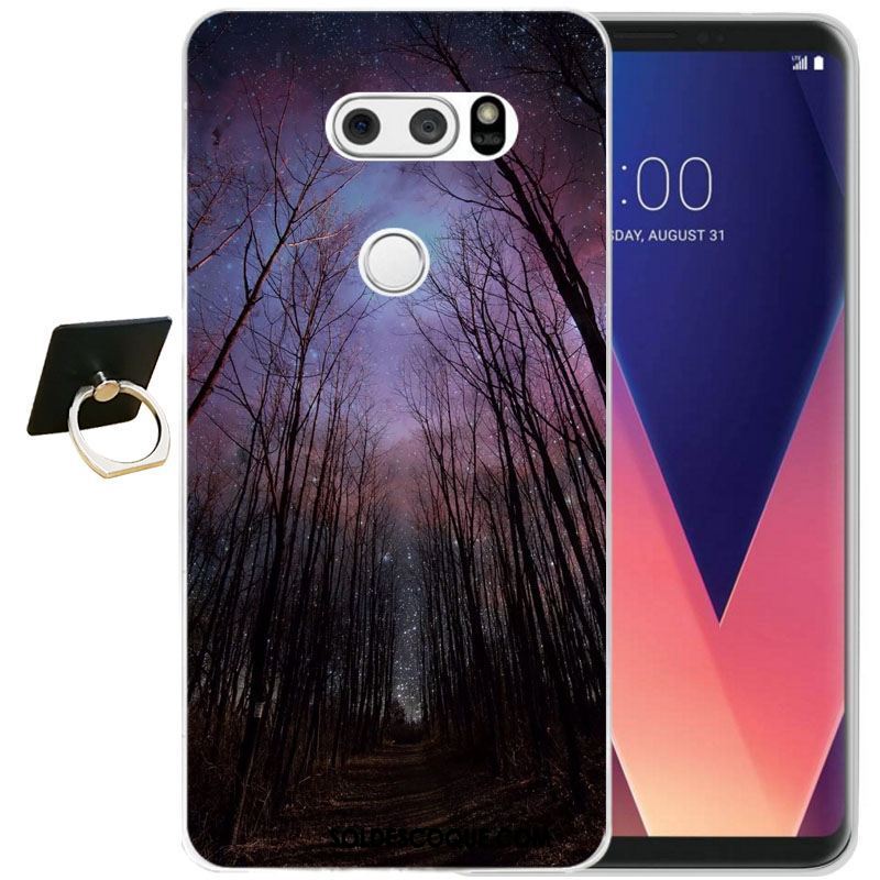 Coque Lg V30 Tout Compris Dessin Animé Protection Contre Les Explosions Gaufrage Silicone Pas Cher