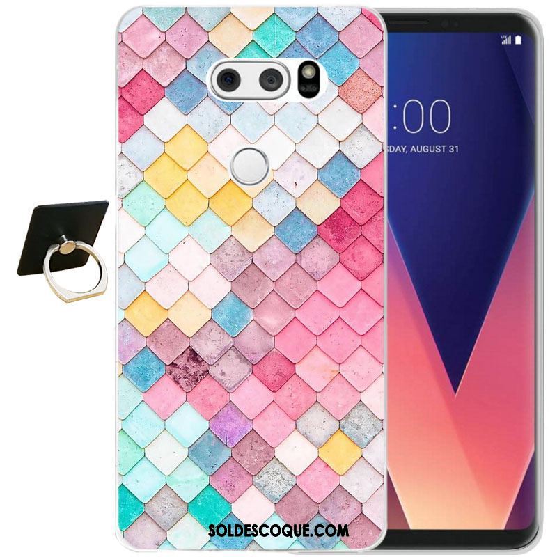 Coque Lg V30 Tout Compris Dessin Animé Protection Contre Les Explosions Gaufrage Silicone Pas Cher