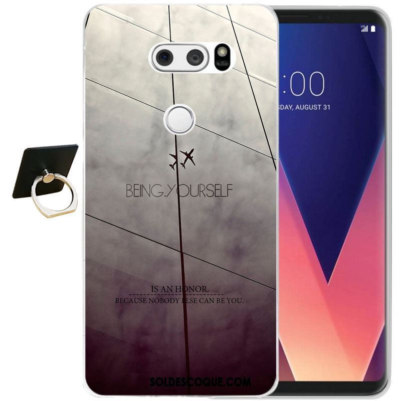 Coque Lg V30 Tout Compris Dessin Animé Protection Contre Les Explosions Gaufrage Silicone Pas Cher