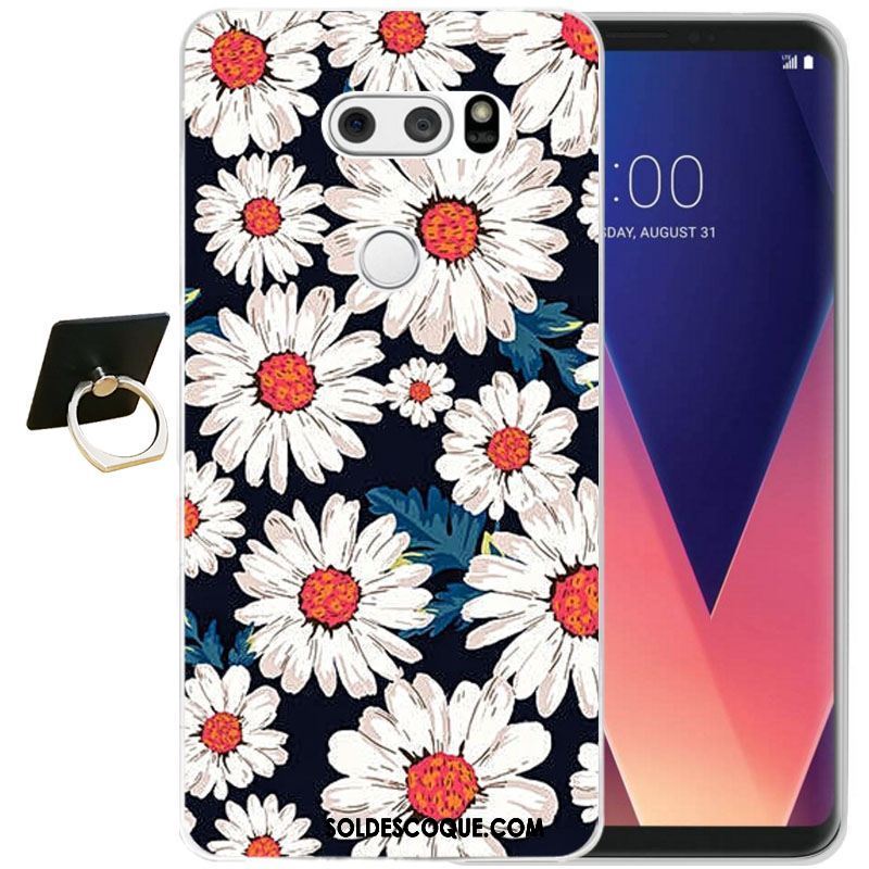 Coque Lg V30 Tout Compris Dessin Animé Protection Contre Les Explosions Gaufrage Silicone Pas Cher