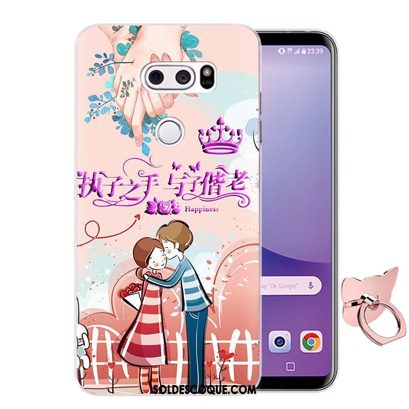 Coque Lg V30 Téléphone Portable Protection Fluide Doux Dessin Animé Rose Pas Cher