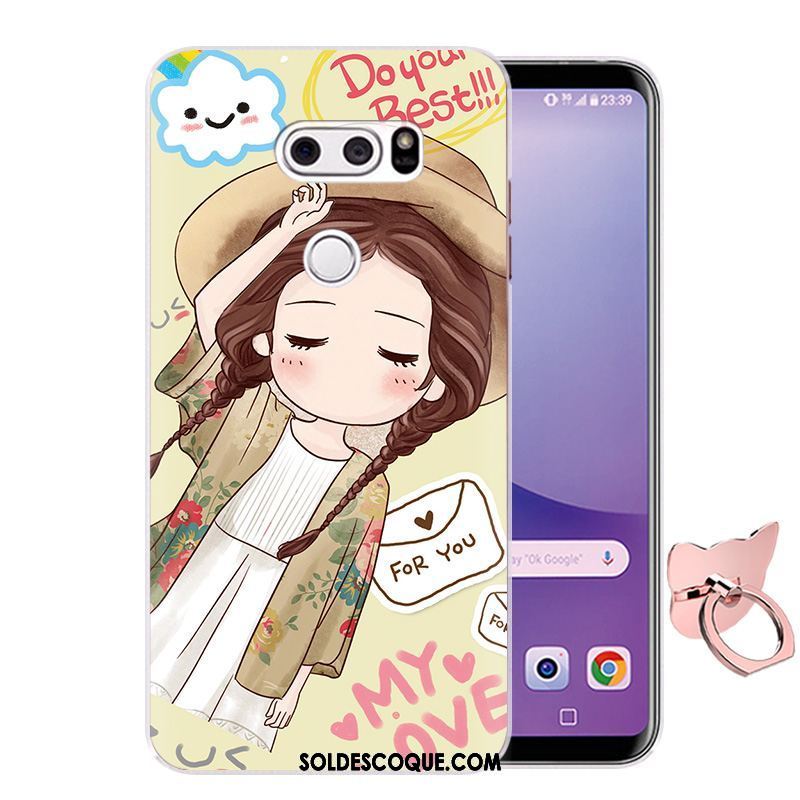 Coque Lg V30 Téléphone Portable Protection Fluide Doux Dessin Animé Rose Pas Cher