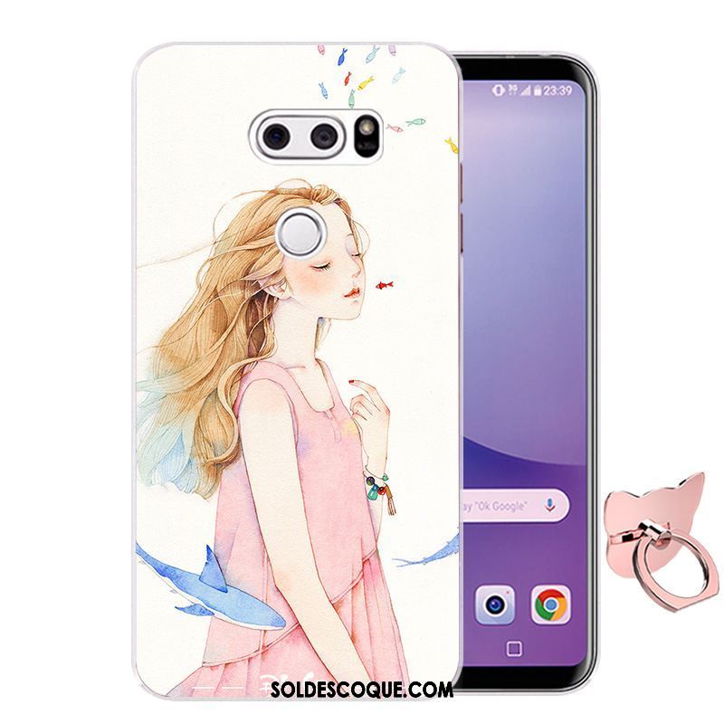 Coque Lg V30 Téléphone Portable Protection Fluide Doux Dessin Animé Rose Pas Cher