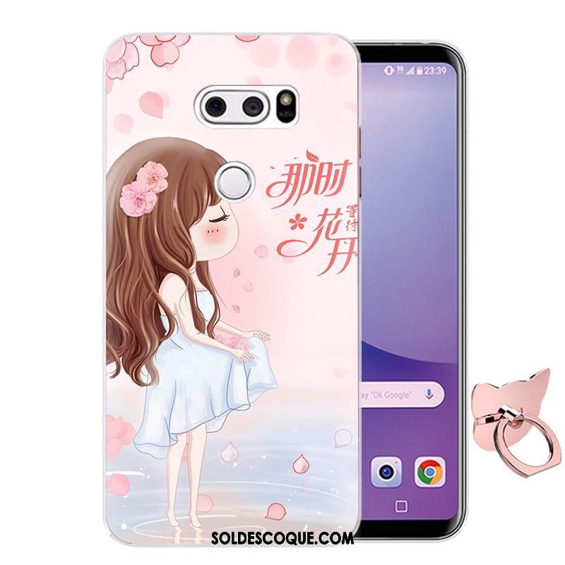 Coque Lg V30 Téléphone Portable Protection Fluide Doux Dessin Animé Rose Pas Cher