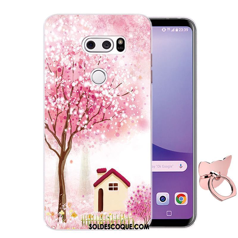 Coque Lg V30 Téléphone Portable Protection Fluide Doux Dessin Animé Rose Pas Cher