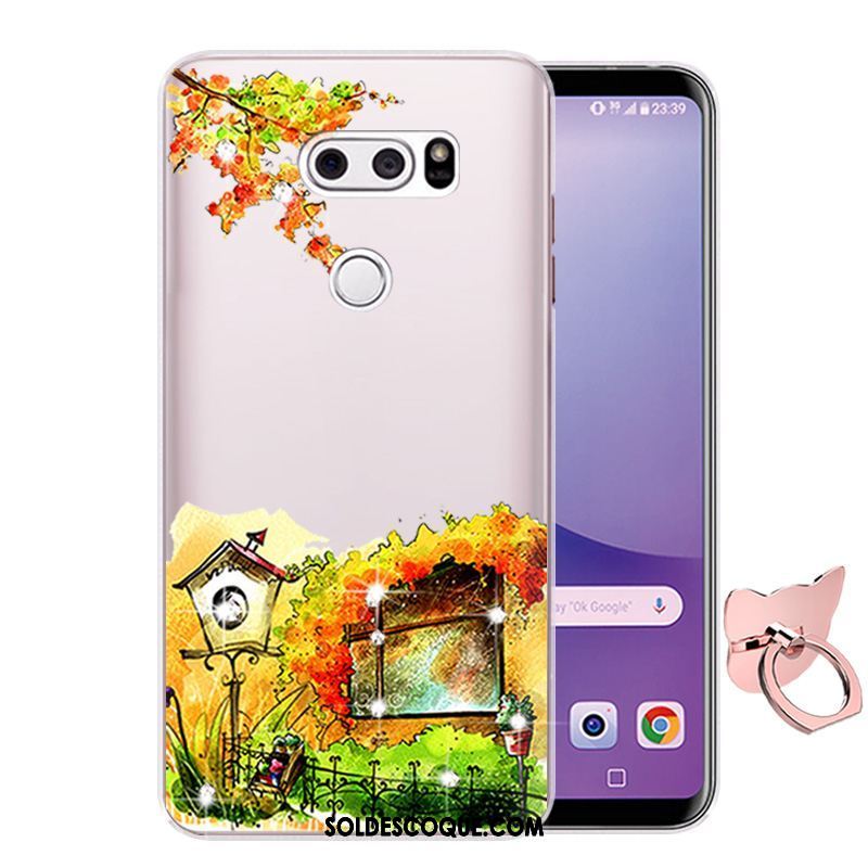 Coque Lg V30 Téléphone Portable Protection Fluide Doux Dessin Animé Rose Pas Cher