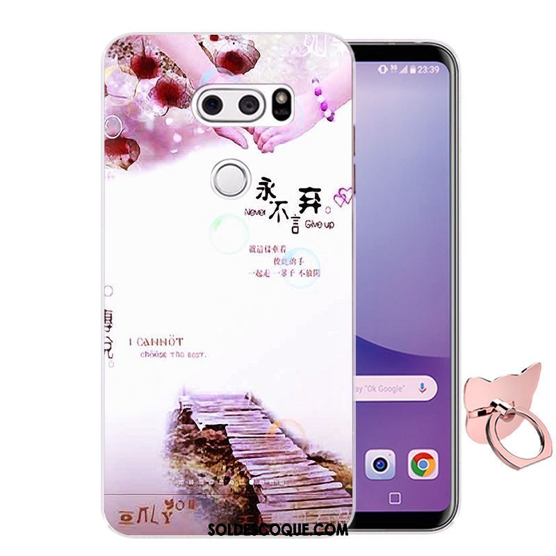 Coque Lg V30 Téléphone Portable Protection Fluide Doux Dessin Animé Rose Pas Cher