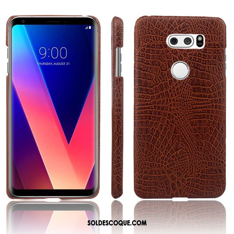 Coque Lg V30 Étui En Cuir Personnalité Rouge Nouveau Téléphone Portable Pas Cher