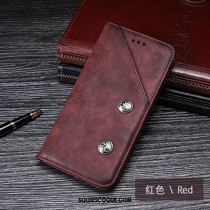 Coque Lg V30 Étui En Cuir Protection Rouge Téléphone Portable Créatif En Ligne