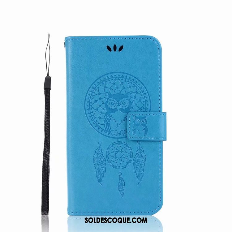 Coque Moto E5 Fluide Doux Clamshell Étui En Cuir Protection Bleu Pas Cher