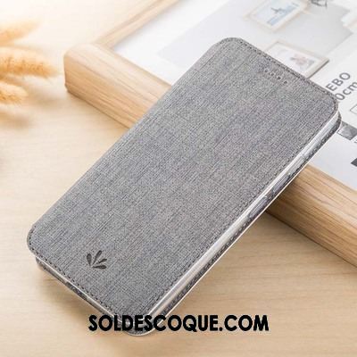 Coque Moto E5 Gris Tout Compris Délavé En Daim Étui En Cuir Protection Pas Cher