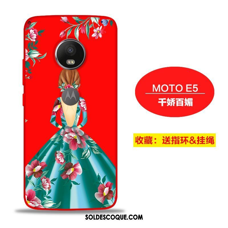 Coque Moto E5 Tendance Incassable Créatif Noir Téléphone Portable Soldes