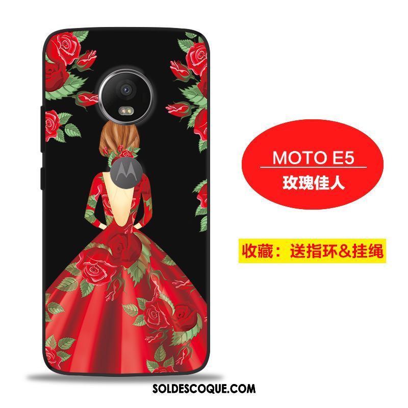 Coque Moto E5 Tendance Incassable Créatif Noir Téléphone Portable Soldes