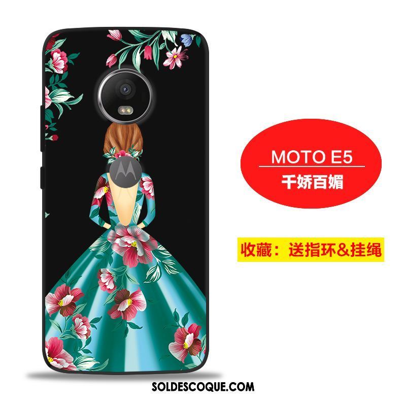 Coque Moto E5 Tendance Incassable Créatif Noir Téléphone Portable Soldes