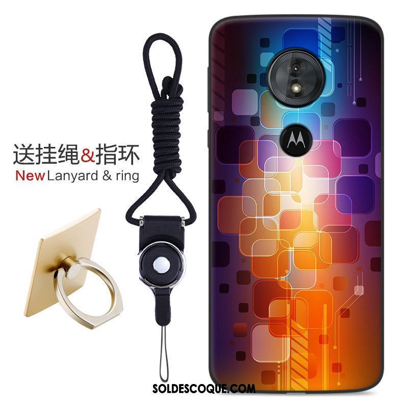 Coque Moto E5 Étui Téléphone Portable Violet Incassable Silicone Soldes