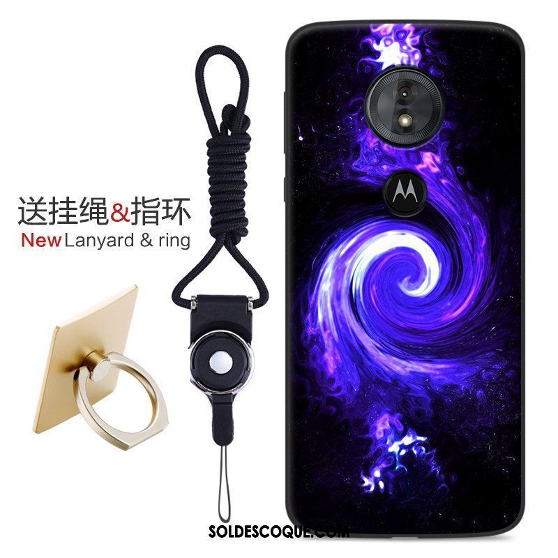 Coque Moto E5 Étui Téléphone Portable Violet Incassable Silicone Soldes