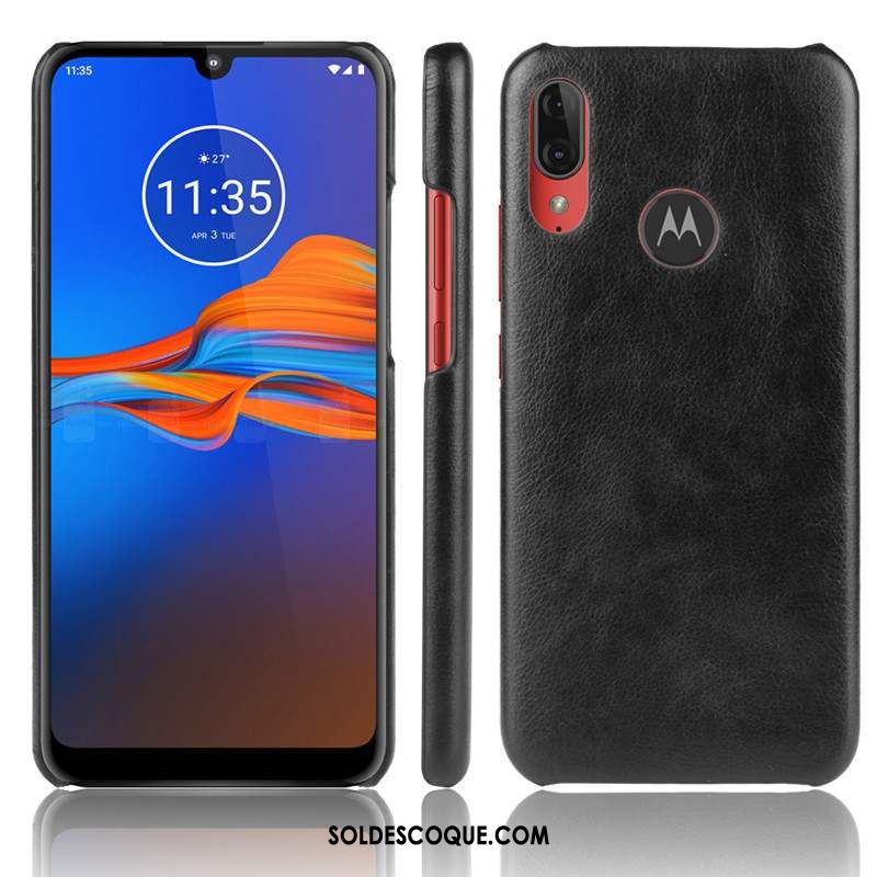 Coque Moto E6 Plus Cuir Rouge Protection Téléphone Portable Qualité En Vente