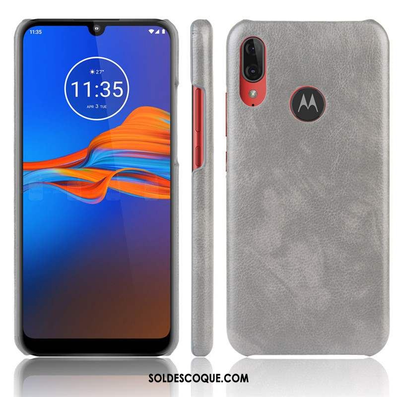 Coque Moto E6 Plus Cuir Rouge Protection Téléphone Portable Qualité En Vente