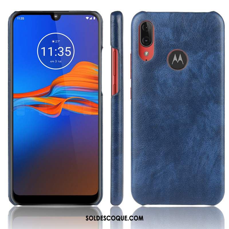 Coque Moto E6 Plus Cuir Rouge Protection Téléphone Portable Qualité En Vente