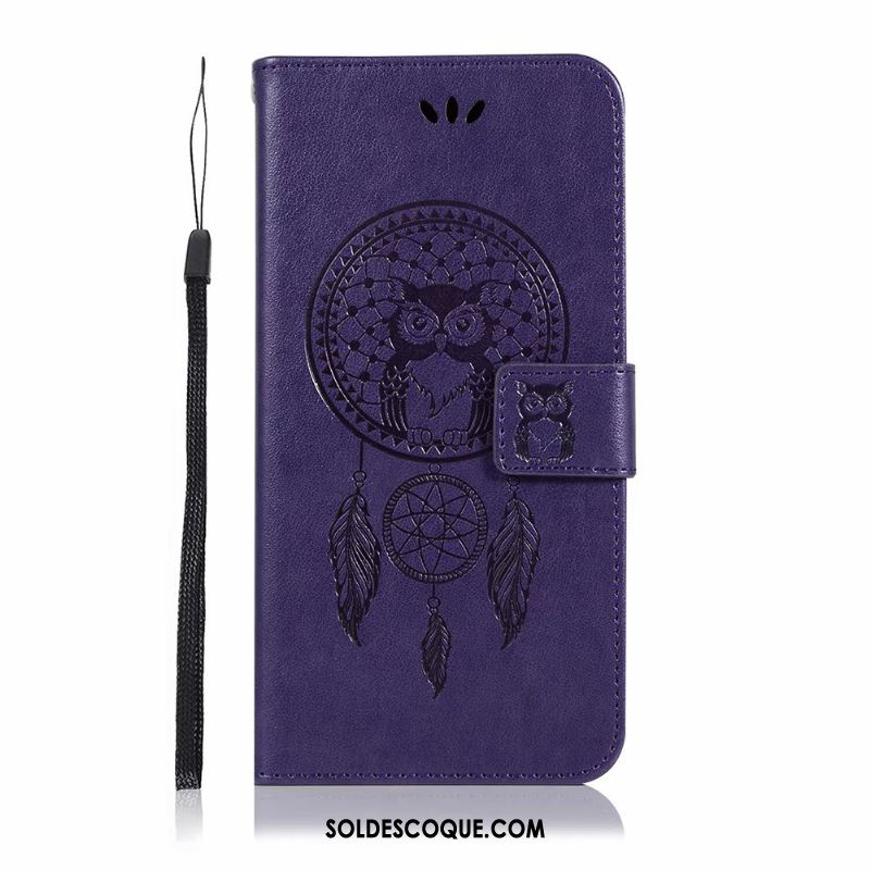 Coque Moto E6 Plus Incassable Téléphone Portable Étui Violet Étui En Cuir Pas Cher