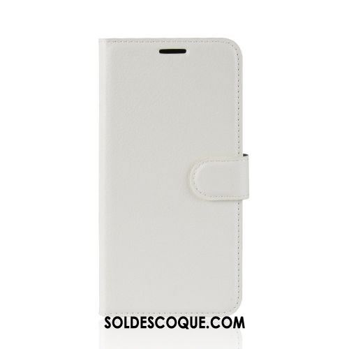 Coque Moto E6 Plus Simple Litchi Portefeuille Téléphone Portable Protection Soldes