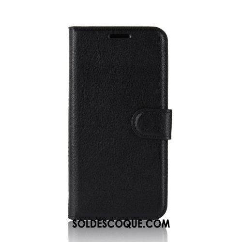 Coque Moto E6 Plus Simple Litchi Portefeuille Téléphone Portable Protection Soldes